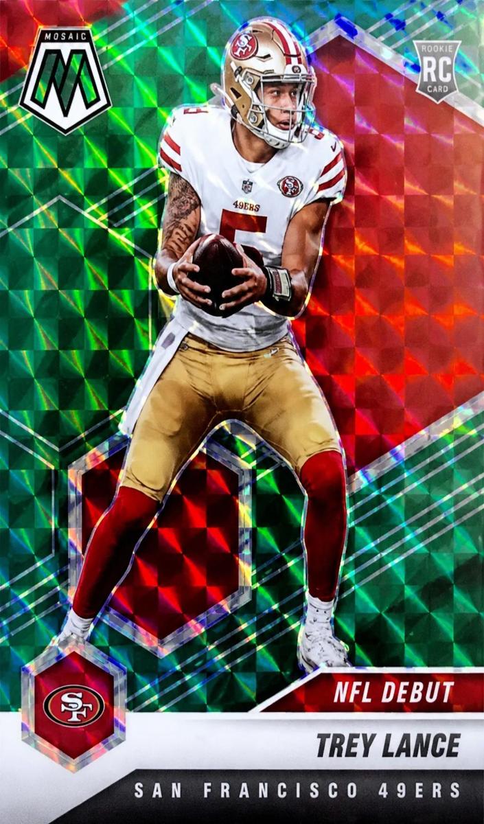 2021 Panini Mosaic Football Green Mosaic Trey Lance #244 PSA 9