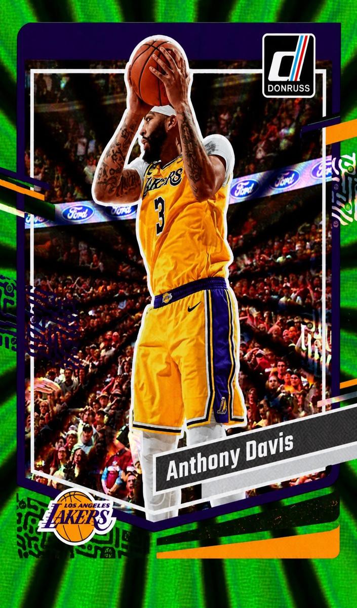 2023 Panini Donruss Basketball Holo Green Laser Anthony Davis #130 PSA 8.5
