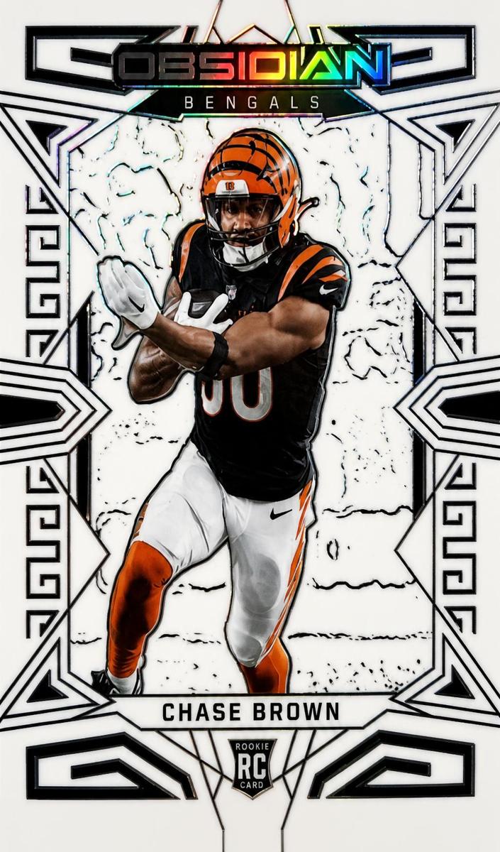 2023 Panini Obsidian Football Electric Etch Contra Chase Brown #118 PSA 8.5