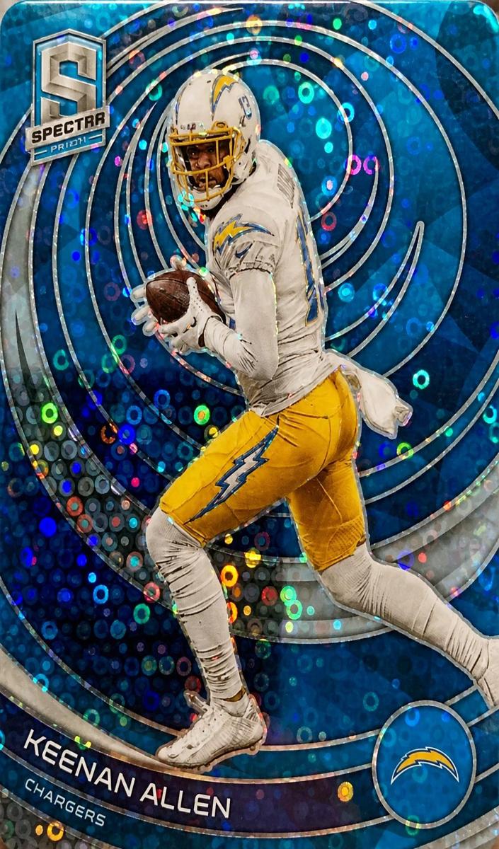 2023 Panini Spectra Football Neon Blue Die Cut Keenan Allen #51
