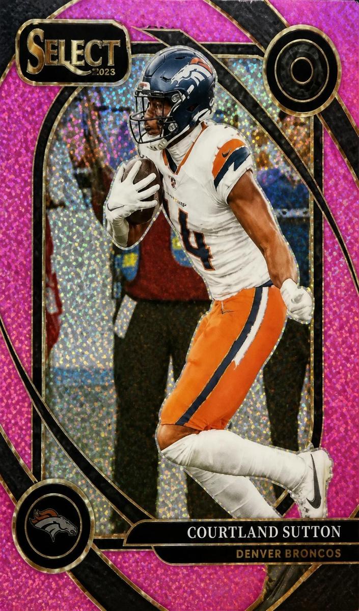 2024 Panini Select Football Pink Glitter Courtland Sutton #240 PSA 9