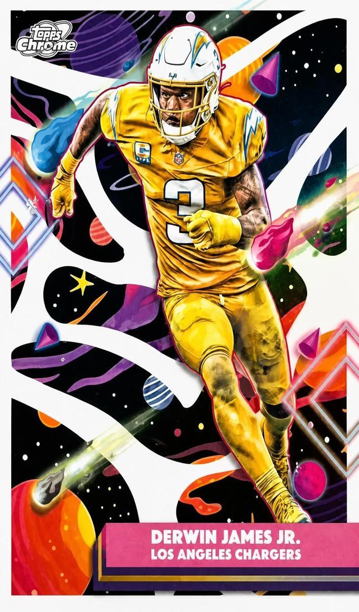 2025 Topps Cosmic Chrome Football White Hole Refractor Derwin James Jr. #55
