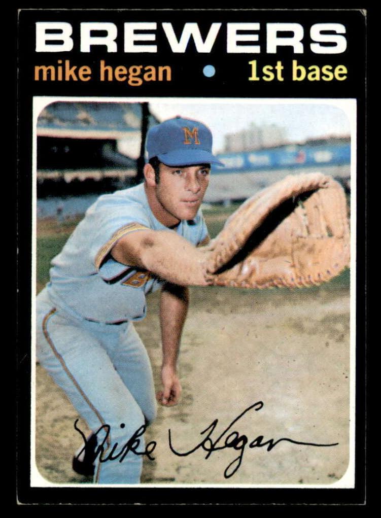 1971 Topps Baseball Mike Hegan #415 PSA 8