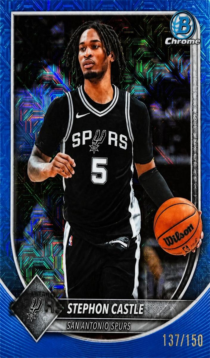 2025 Bowman Mega Box Basketball Blue Mojo Refractor Stephon Castle #BCV-145