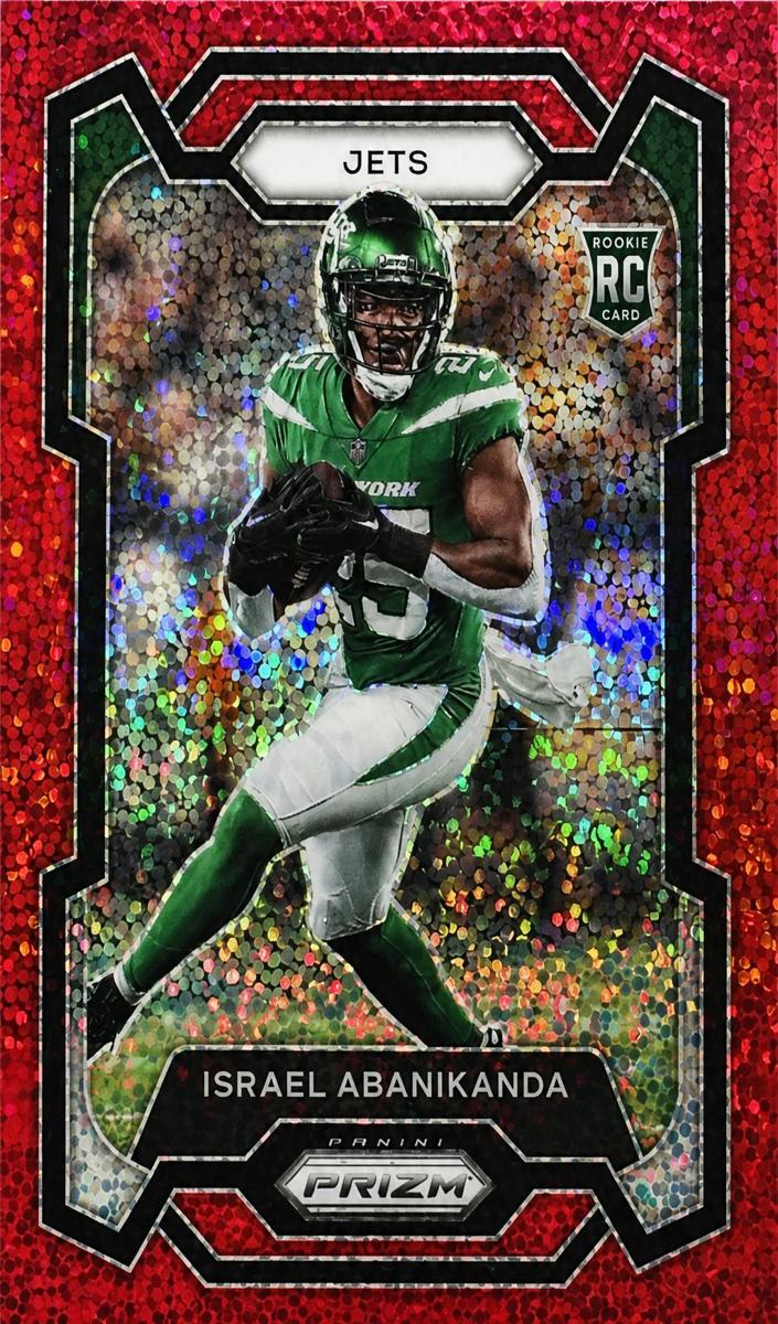 2023 Panini Prizm Football Red Sparkle Israel Abanikanda #379