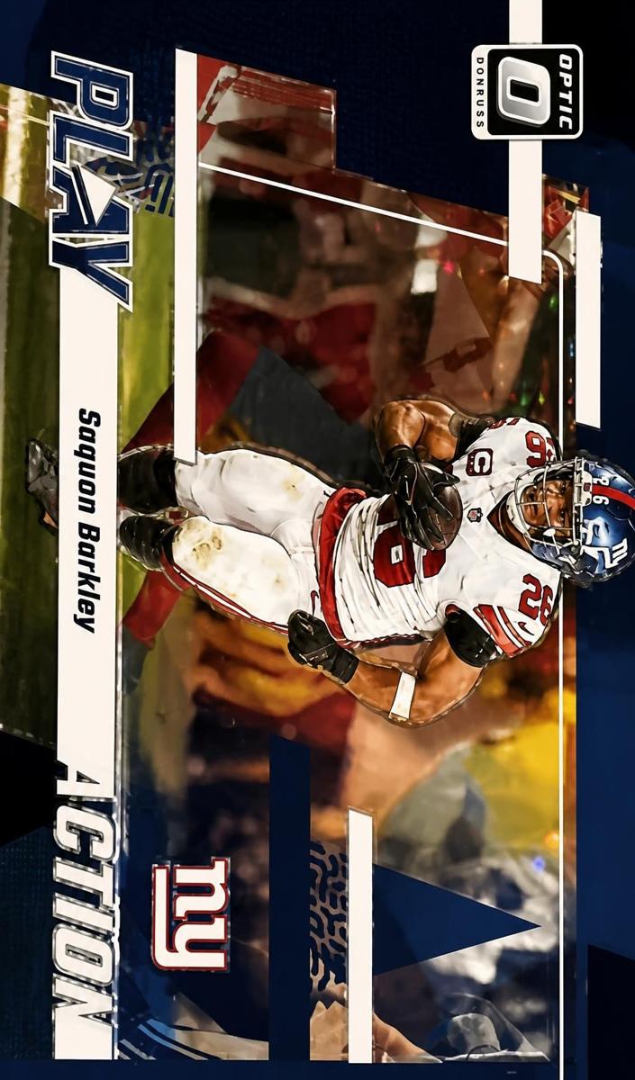 2023 Donruss Optic Football Purple Stars Saquon Barkley #9 PSA 8