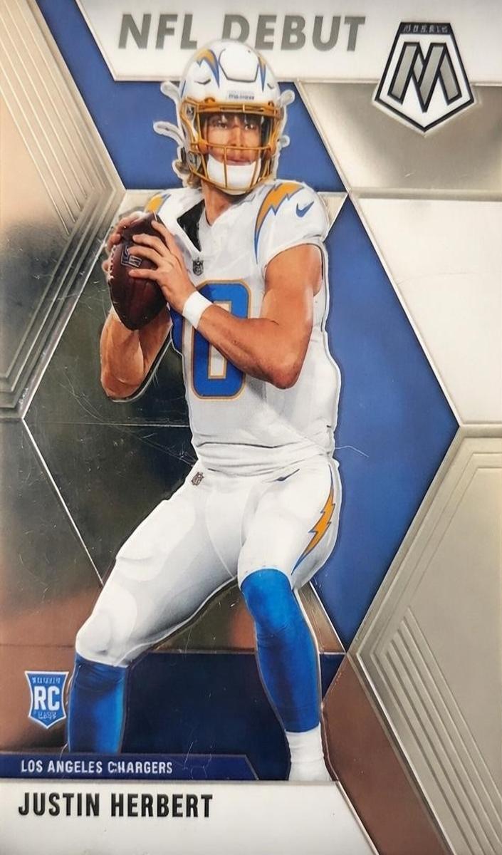 2020 Panini Mosaic Football Mosaic Justin Herbert #263 PSA 9