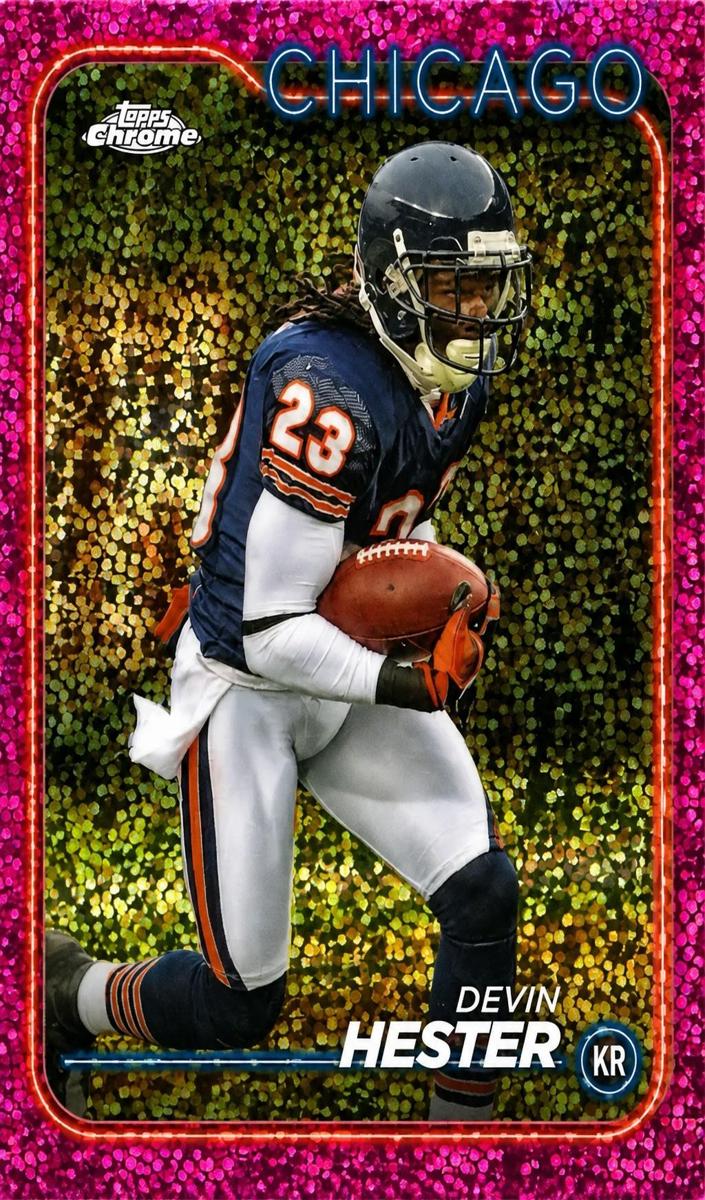 2024 Topps Chrome Football Magenta Speckle Refractor Devin Hester #17