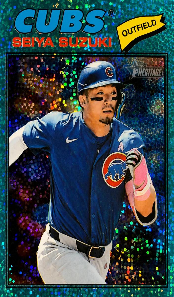 2026 Topps Heritage Baseball Light Blue Sparkle Refractor Seiya Suzuki #241