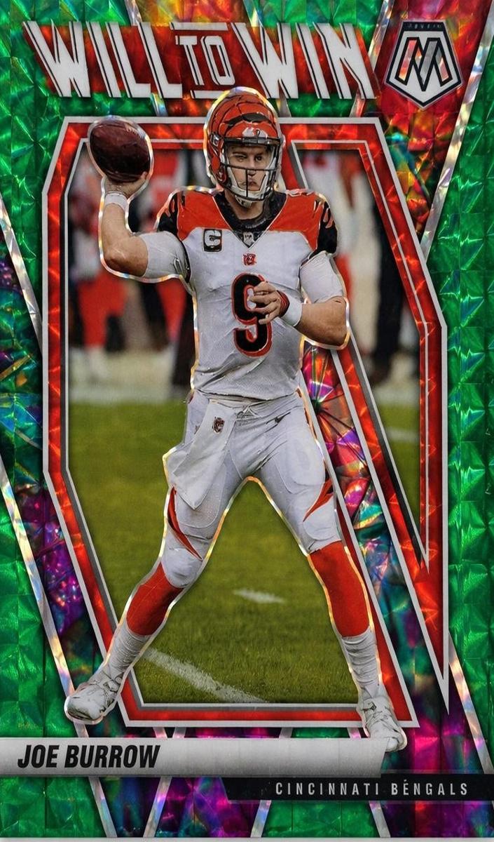 2021 Panini Mosaic Football Green Mosaic Joe Burrow #WW-8 PSA 9