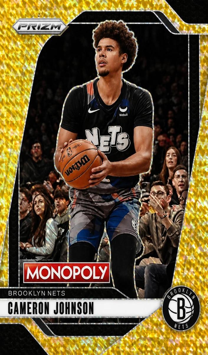 2024 Panini Prizm Monopoly Basketball Gold Millionaire Shimmer Cameron Johnson #53
