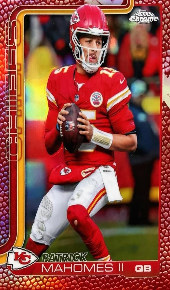 2025 Topps Chrome Football Football Leather Refractor Patrick Mahomes II #148 RAW Ungraded