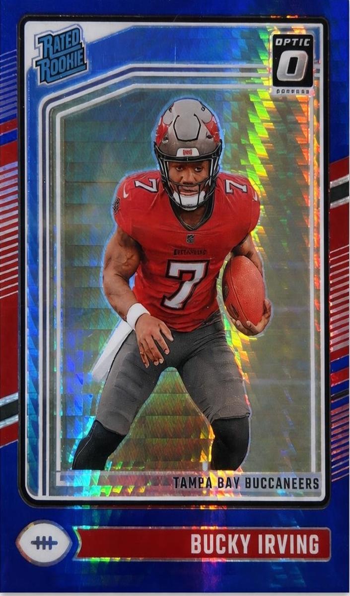 2024 Donruss Optic Football Blue Hyper Bucky Irving #216 PSA 10
