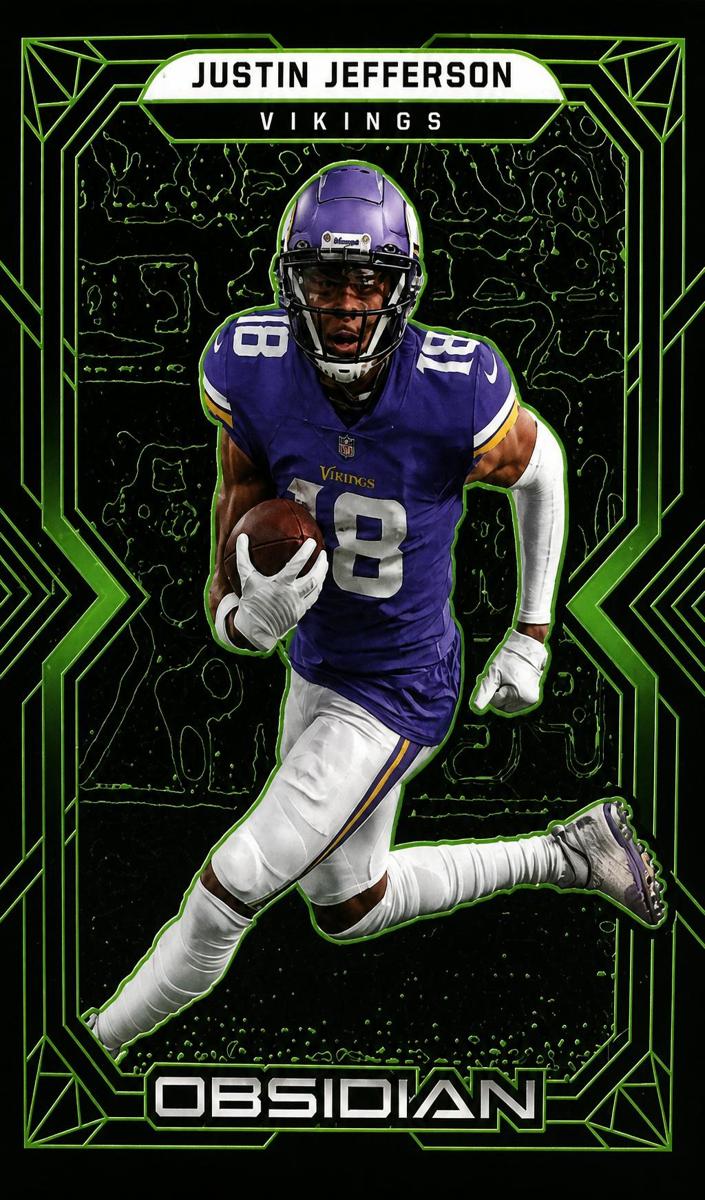 2022 Panini Obsidian Football Electric Etch Green Justin Jefferson #55 PSA 10
