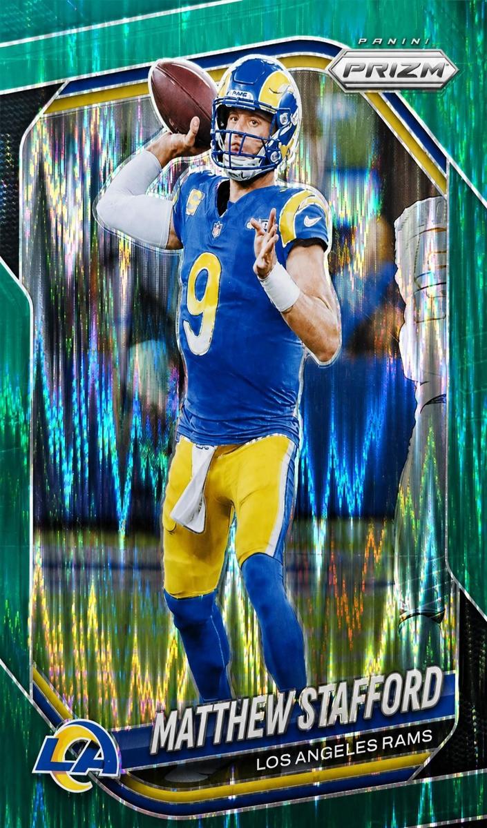 2025 Panini Prizm Football Green Flash Matthew Stafford #21