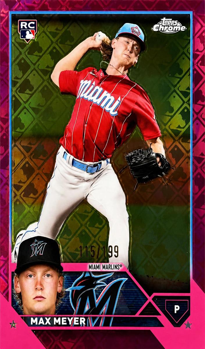 2023 Topps Chrome Logofractor Baseball Pink Max Meyer #104 PSA 10