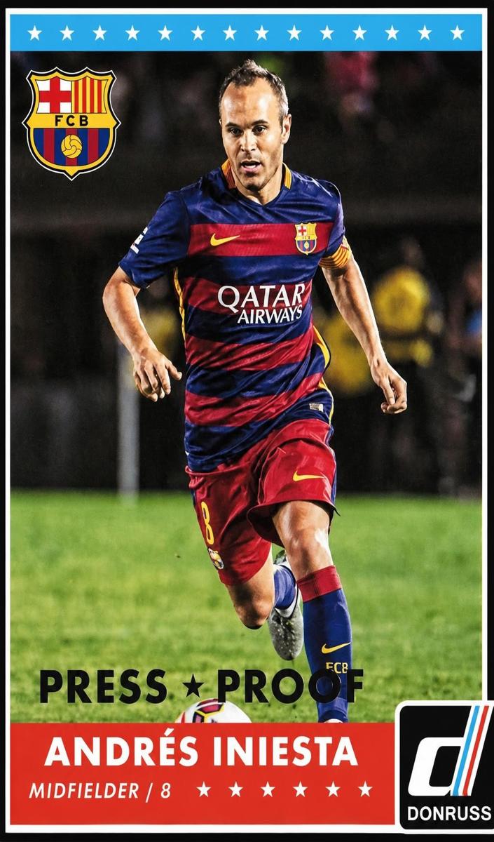 2015 Panini Donruss Soccer Gold Press Proof Andres Iniesta #72