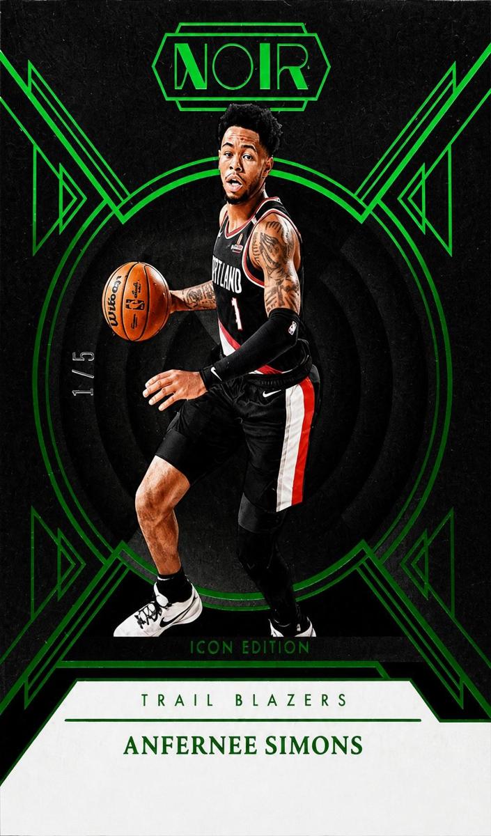2024 Panini Noir Basketball International Holo Green Anfernee Simons #94