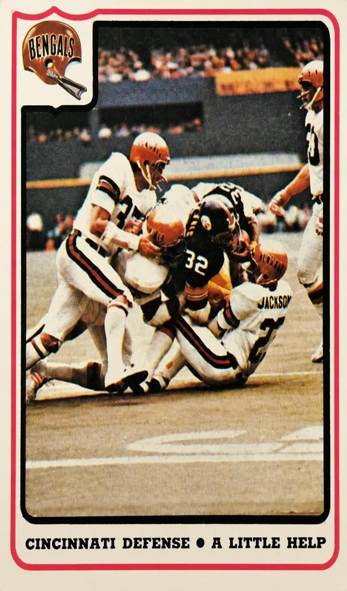1976 Fleer Team Action Football Cincinnati Defense #6