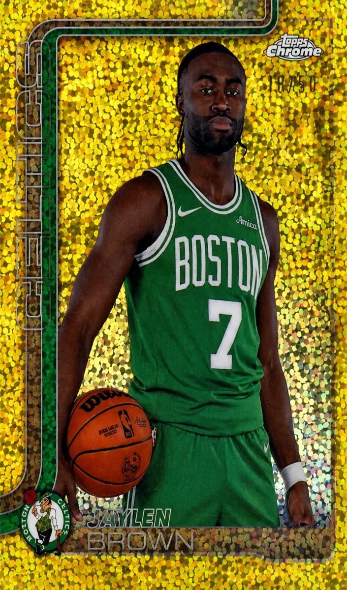 2025 Topps Chrome Basketball Gold Speckle Refractor Jaylen Brown #51