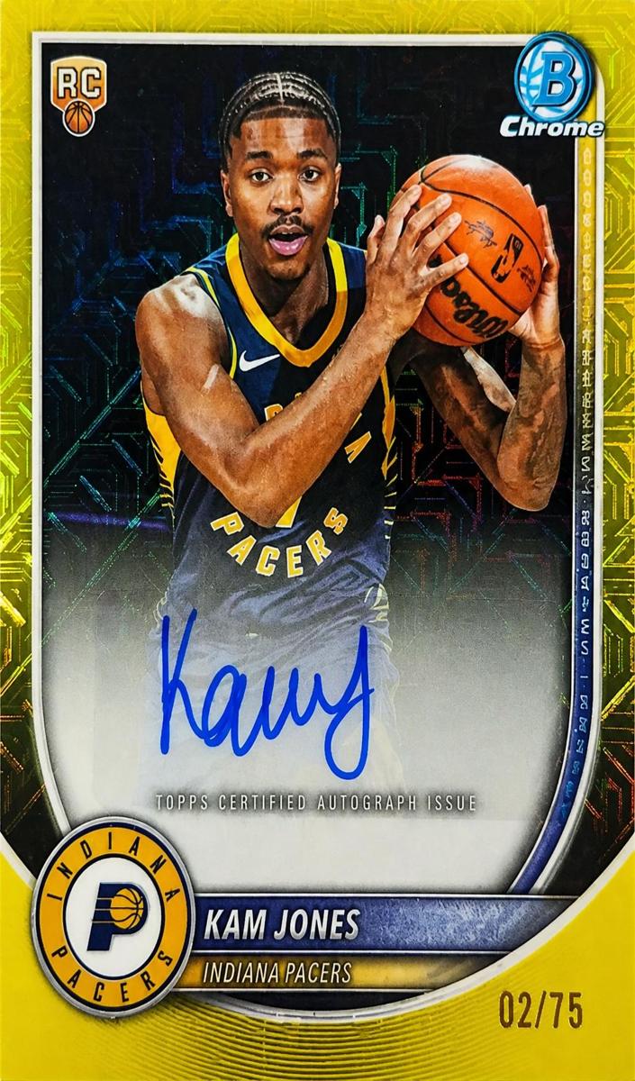 2025 Bowman Basketball Yellow Refractor Kam Jones #BCA-KO