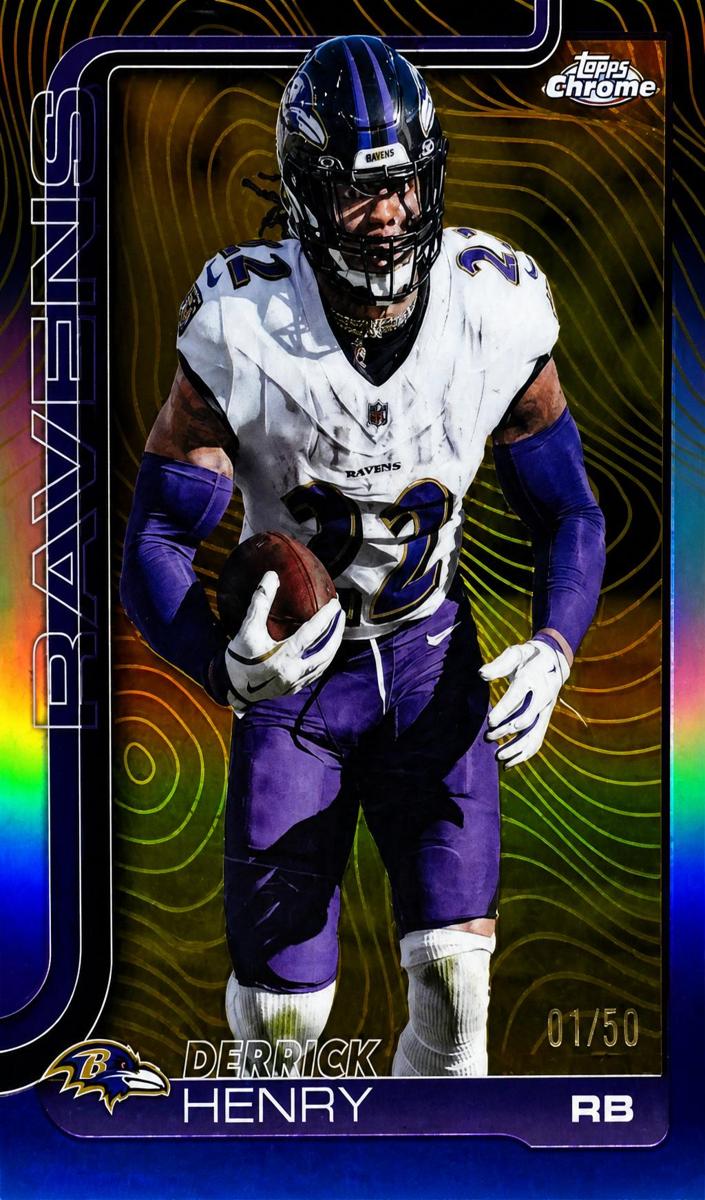 2025 Topps Chrome Football Gold Refractor Derrick Henry #25