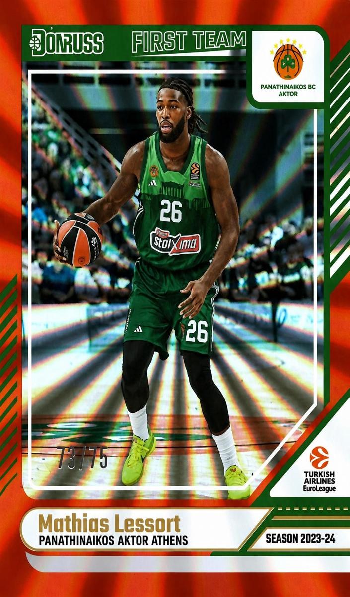 2024 Donruss Turkish Airlines EuroLeague Basketball Orange Laser Mathias Lessort #199