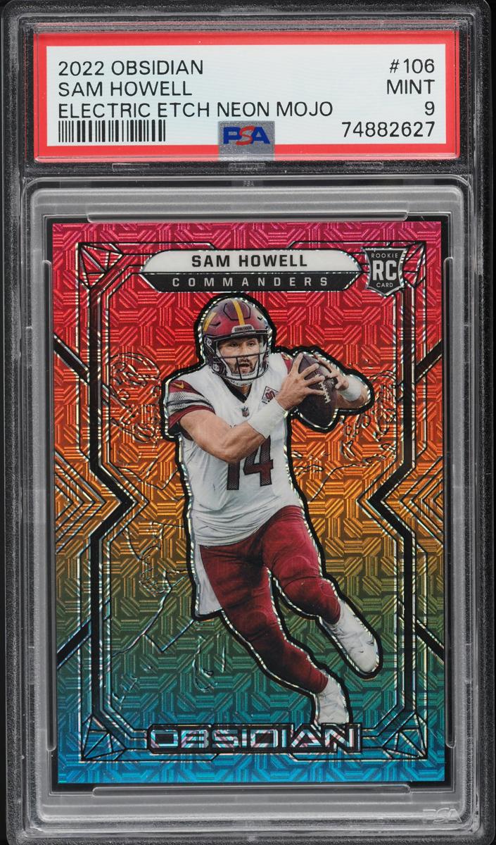 2022 Panini Obsidian Football Electric Etch Neon Mojo Sam Howell #106 PSA 8.5