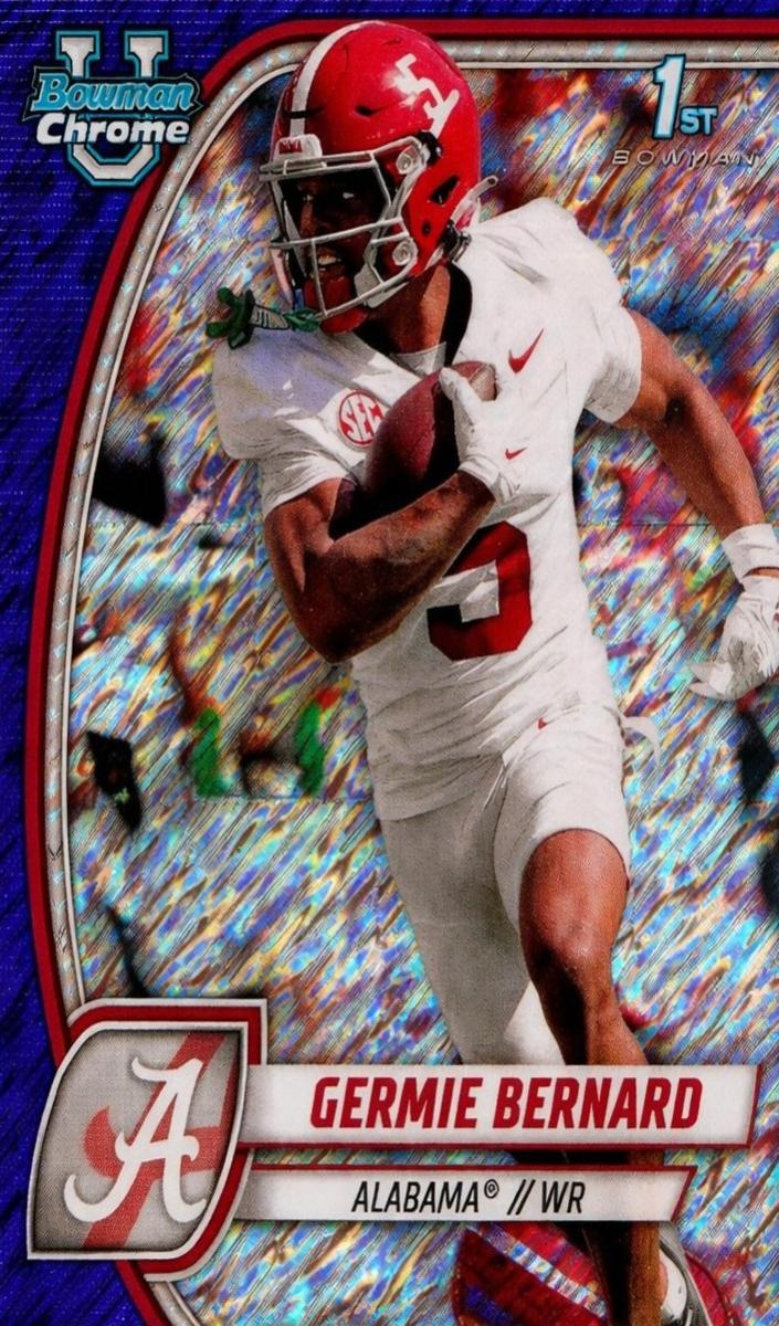 2024 Bowman Chrome University Football Shimmer Purple Refractor Germie Bernard #156
