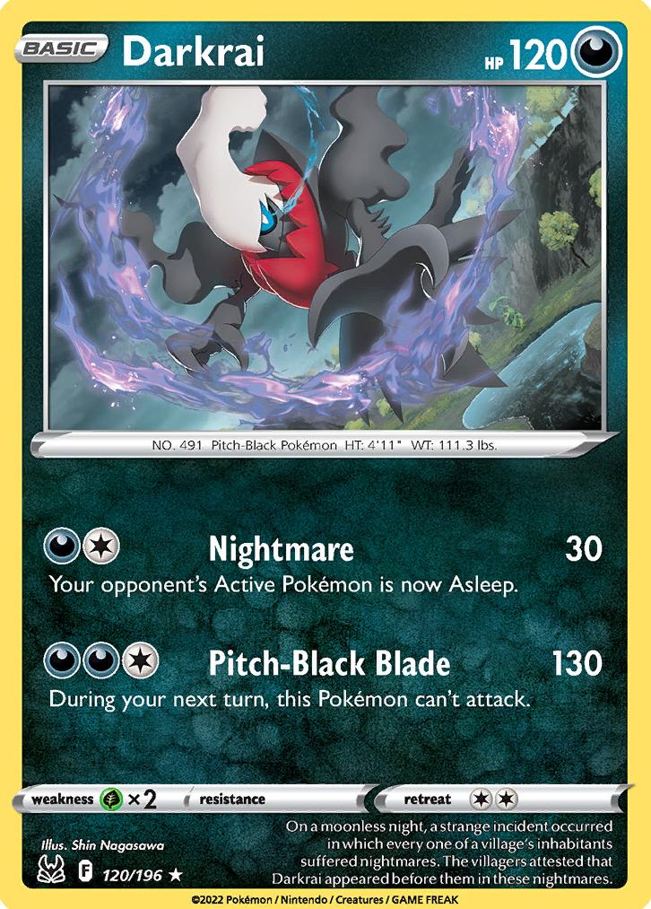 2022 Pokemon Lost Origin Reverse Foil Darkrai #120 CGC 9