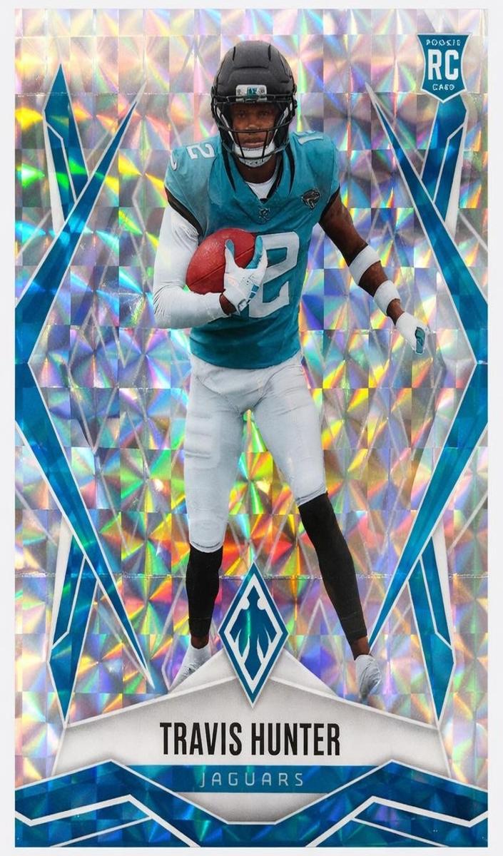 2025 Panini Phoenix Football Silver Pyramids Travis Hunter #157 PSA 10