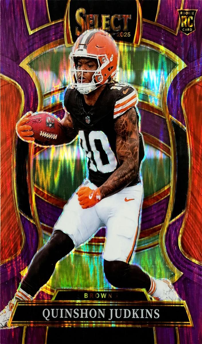 2025 Panini Select Football Purple Shock Quinshon Judkins #55