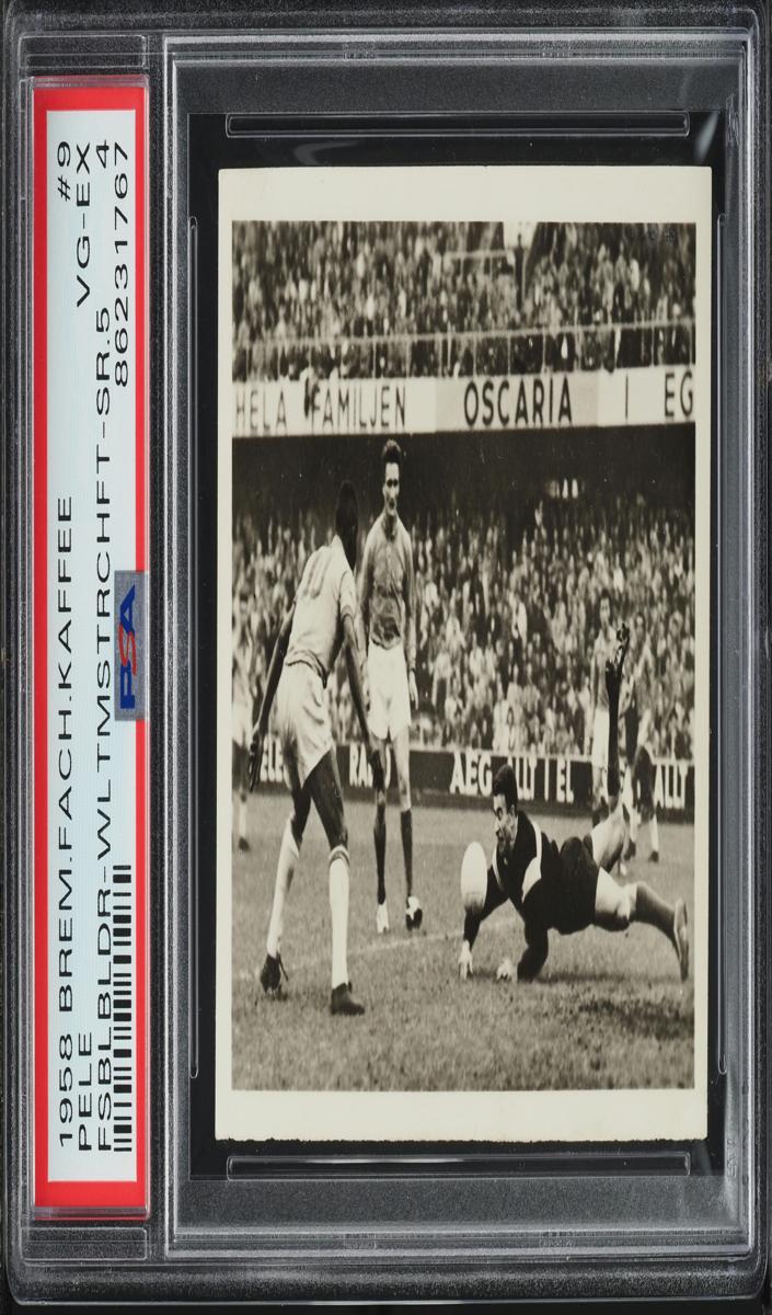 1958 Bremer Fachring Kaffee Fussballbilder-Weltmeisterschaft Soccer Series 5 Pele #9 PSA 4