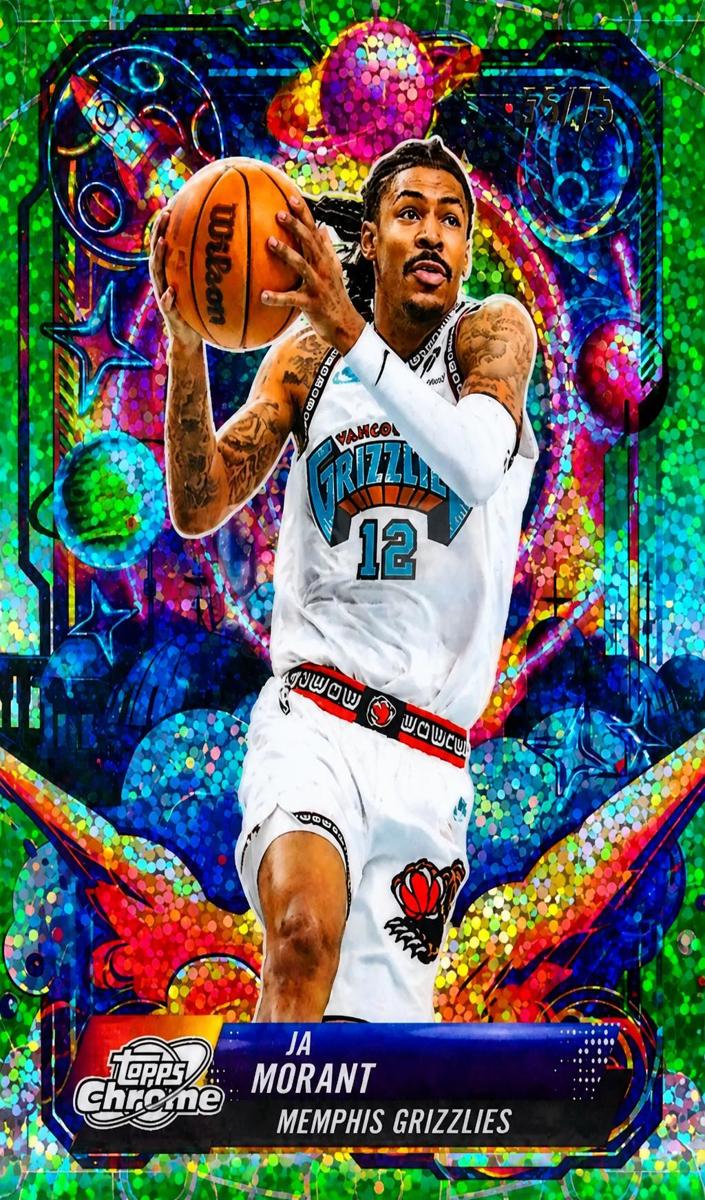 2025 Topps Cosmic Chrome Basketball Green Space Dust Refractor Ja Morant #PRP-8