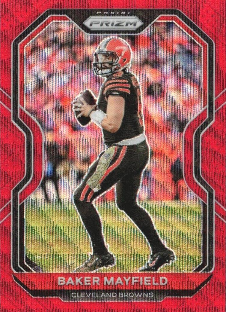 2020 Panini Prizm Football Red Wave Prizm Baker Mayfield #56