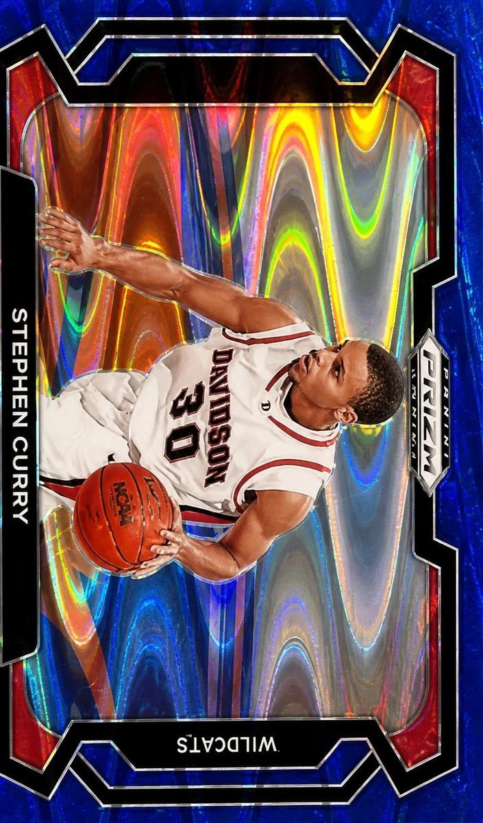 2024 Panini Prizm Draft Picks Basketball Blue Seismic Stephen Curry #77