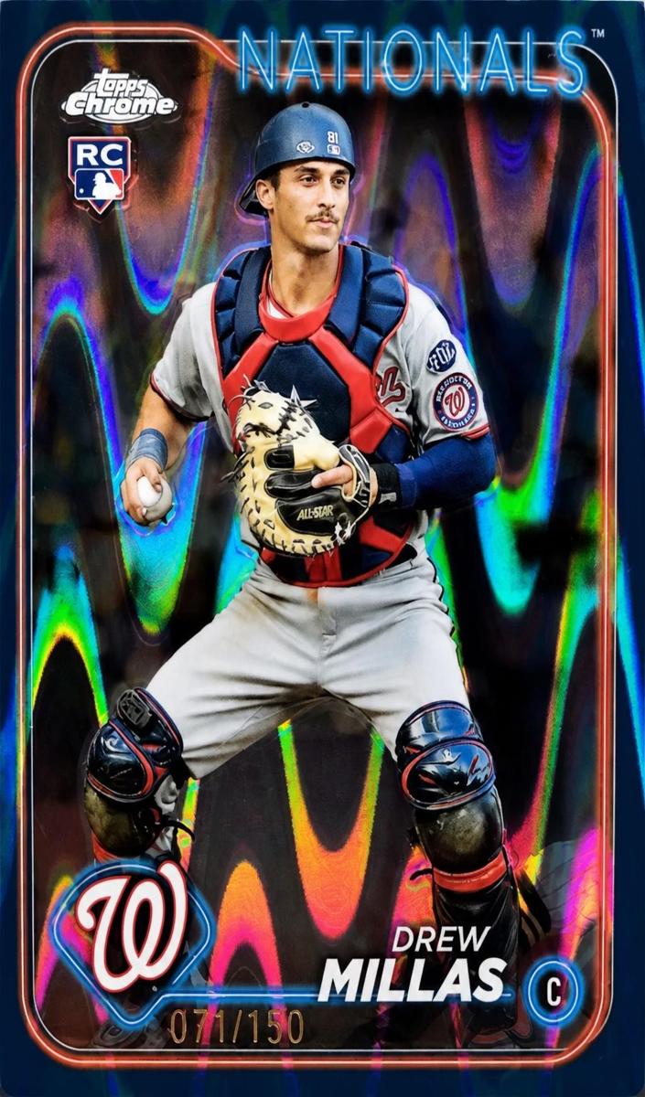 2024 Topps Chrome Baseball Blue Raywave Drew Millas #85