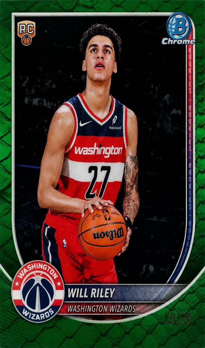 2025 Bowman Basketball Reptilian Green Refractor Will Riley #BCV-21