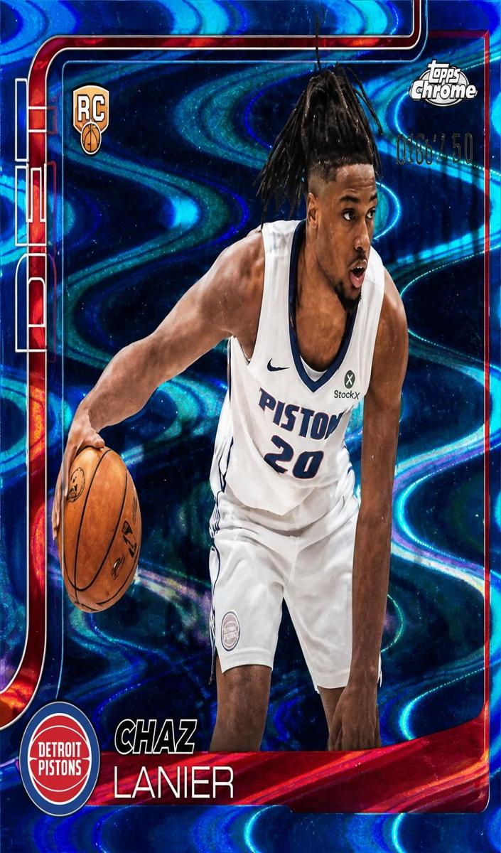 2025 Topps Chrome Basketball Blue Wave Refractor Chaz Lanier #288