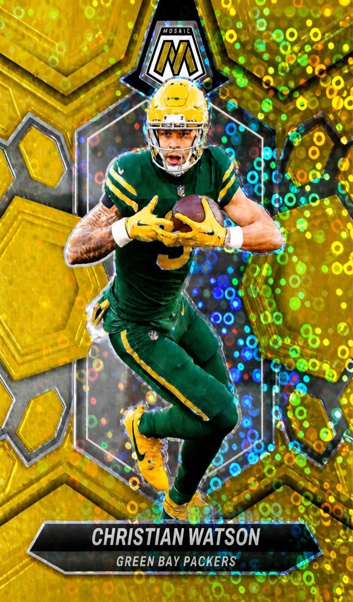 2024 Panini Mosaic Football No Huddle Gold Christian Watson #80