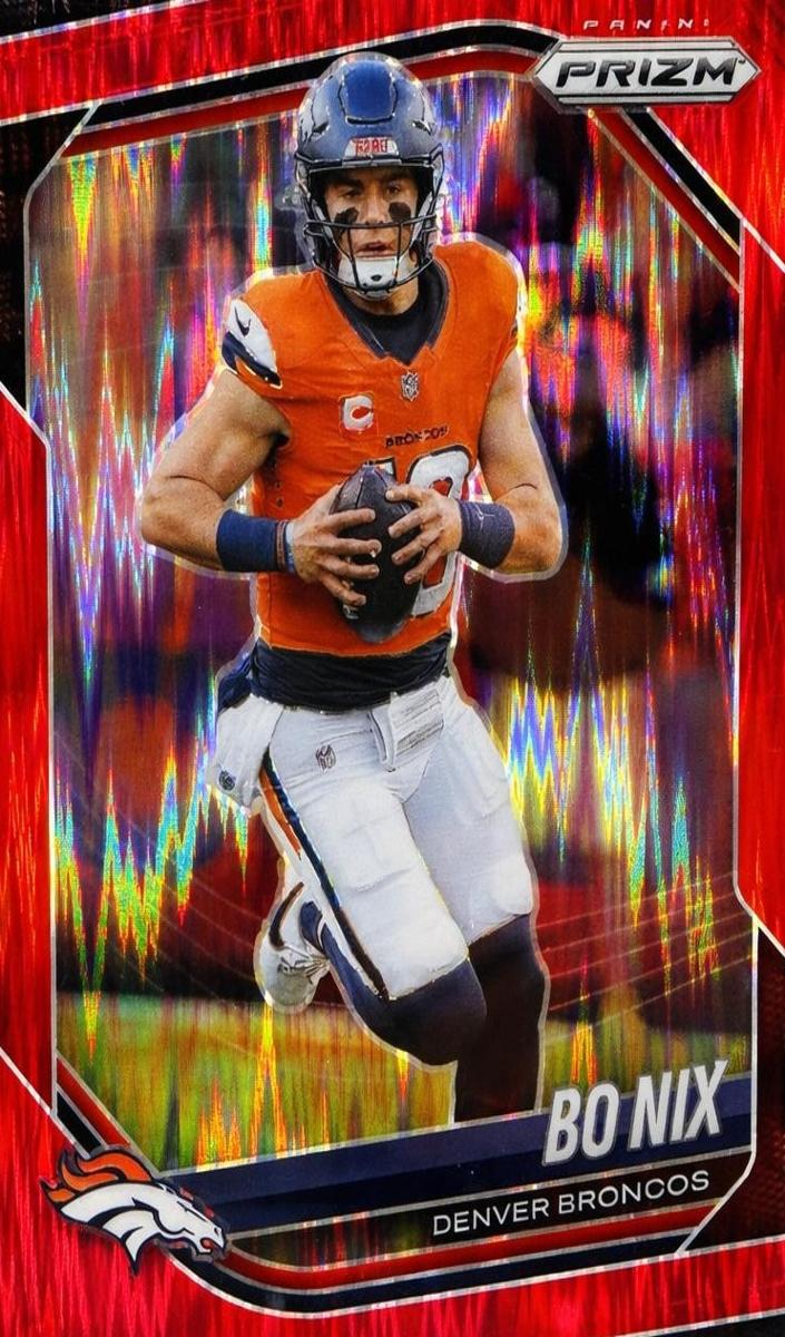 2025 Panini Prizm Football Red Flash Bo Nix #142