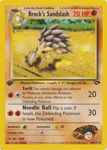 2000 Pokemon Gym Challenge 1st Edition Brock's Sandslash #36 PSA 9