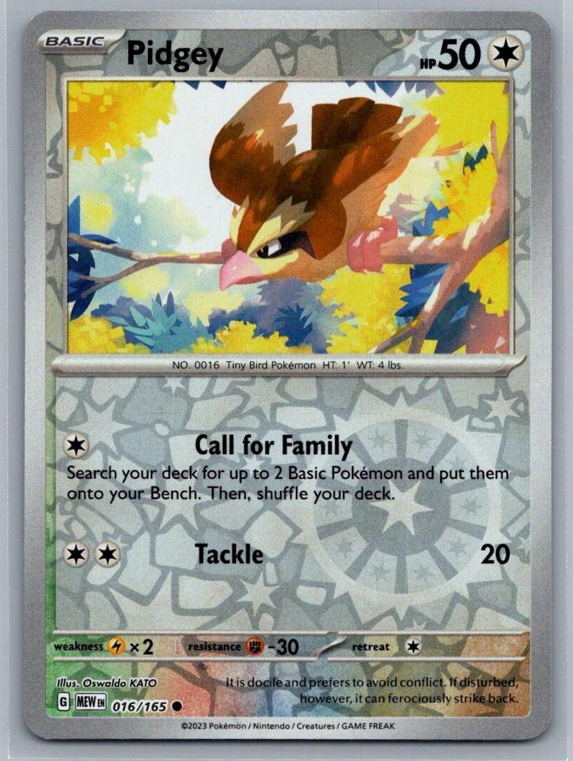 2023 Pokemon Scarlet & Violet 151 Reverse Holo Pidgey #16 CGC 10