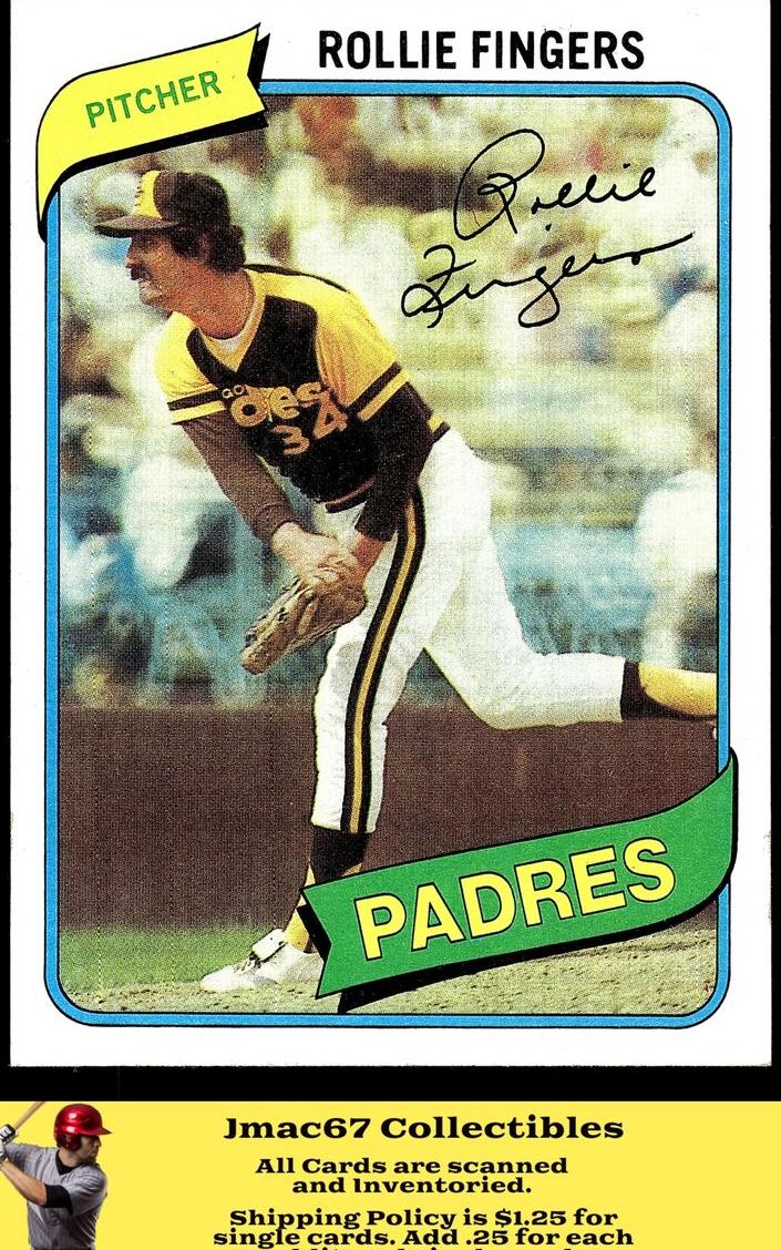 1980 Topps Baseball Rollie Fingers #651