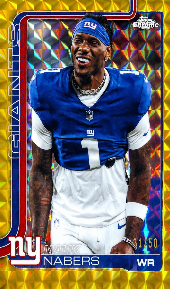 2025 Topps Chrome Football Gold Geometric Refractor Malik Nabers #225