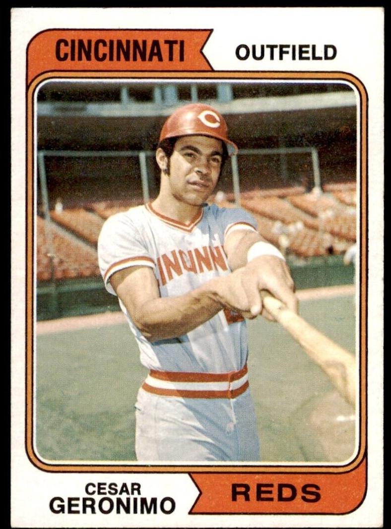 1974 Topps Baseball Cesar Geronimo #181 PSA 8