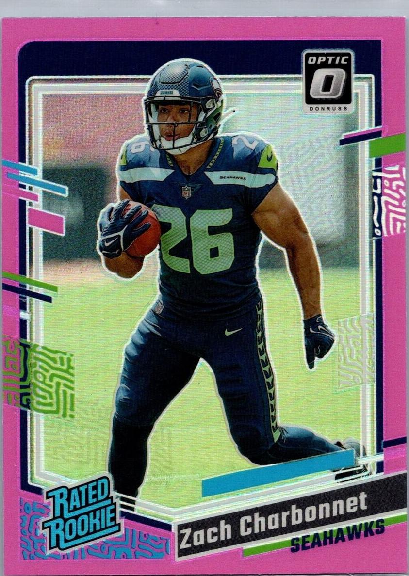 2023 Donruss Optic Football Pink Zach Charbonnet #294 PSA 9