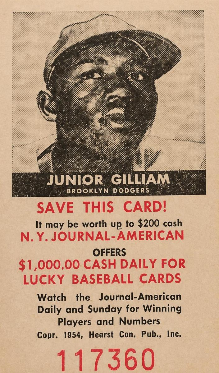 1954 NY Journal American Baseball Junior Gilliam #NNO