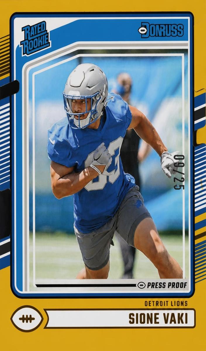 2024 Panini Donruss Football Press Proof Gold Die-Cut Sione Vaki #332