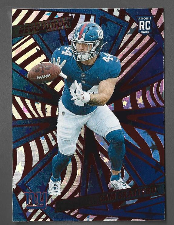 2025 Panini Revolution Football Red Swirl Cam Skattebo #207